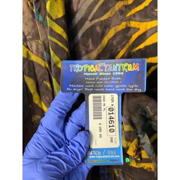 Women’s tropical tantrum one size hand painted batik jacket reversible NWT - Picture 2 of 7